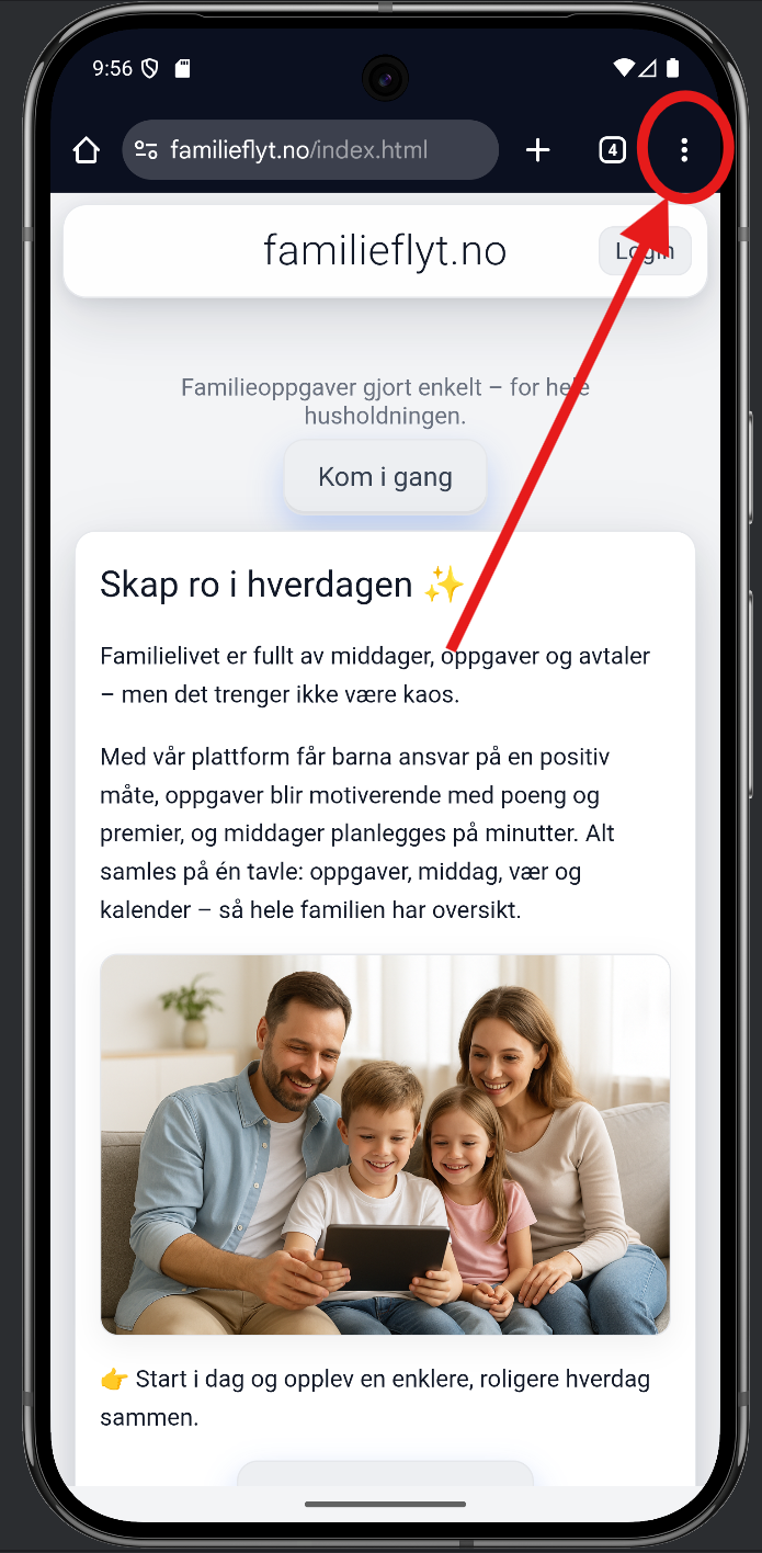Trykk på meny-ikonet
